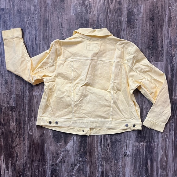 Lands’ End Pastel Yellow Denim Button Up Jacket Women’s Size 1x 16w - 18w NWT - Picture 3 of 9